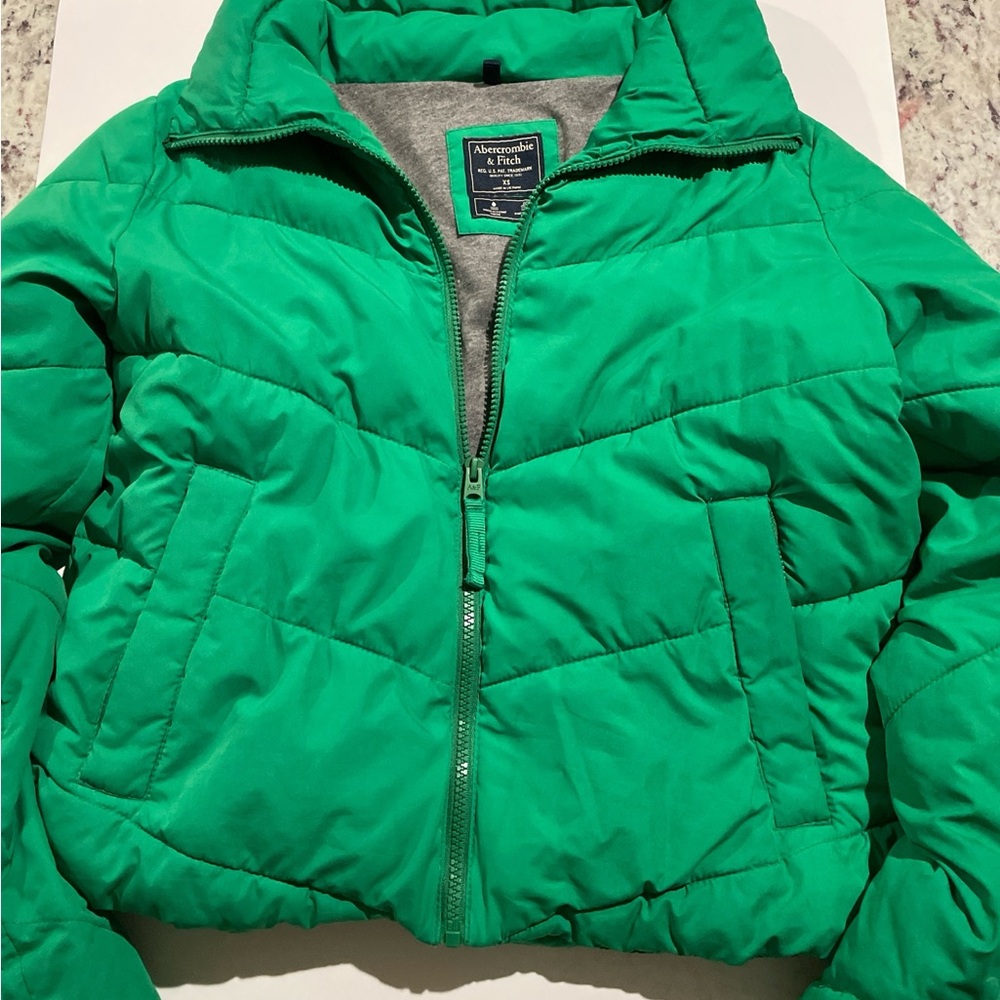 Abercrombie & Fitch Kids Vibrant Green Puffer Coat